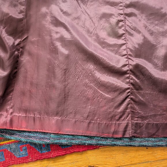 Wool long winter coat in purple, blue, and navy -- medium - Picture 9 of 13